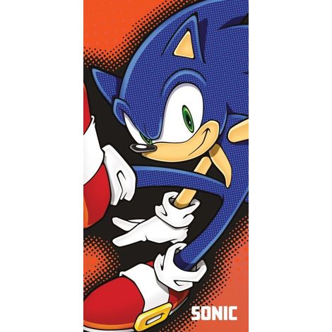 Asciugamano grande per bambini Sonic 70 x 140 per bagno, spiaggia, piscina, vacanze