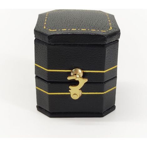 Portagioie vintage, organizer per gioielli, scatola portaoggetti in similpelle (nera) (1/5)