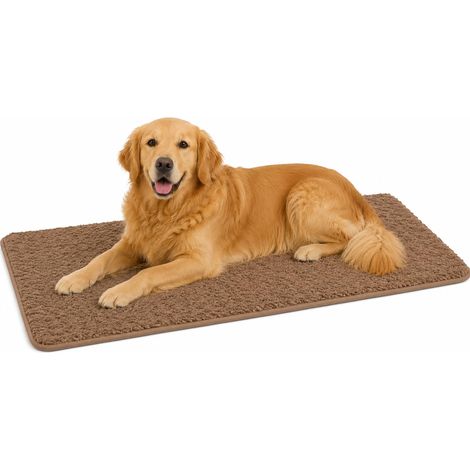 Panier Chien - Coussin Chien et Chat Orthopédique à Mémoire de Forme - Coussin Rectangulaire Beige - Convient aux Cages de Transport - 116x69 cm (1/5)