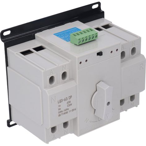 Automatischer Umschalter 230V 63A 2P Doppel-Wechselrichter für elektrische Geräte, Quellenschaltvorrichtung, zuverlässiger Schutz. (1/5)