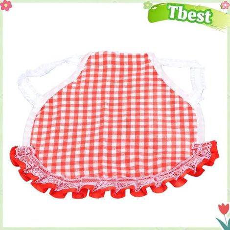 Tbest gilet de pour poulet Gilet de poulet à carreaux en selle de poulet avec bande élastique pour la animalerie kit Plaid rouge (1/5)