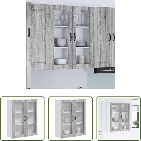 vidaXL Küchenorganisation - Küchenwandschrank Graues Sonoma 80 x 31 x 100 cm Holzwerkstoff (1/5)
