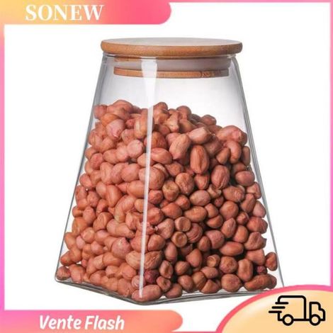 Sonew boîte hermétique de stockage des aliments Pot de stockage de 350ml, trapézoïdal multifonctionnel, Transparent, salee cuisson (1/5)