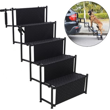 5 Stairs Portable Folding Dog Ramp Steps Car Boot Access Ladder for Pet Dog Cat