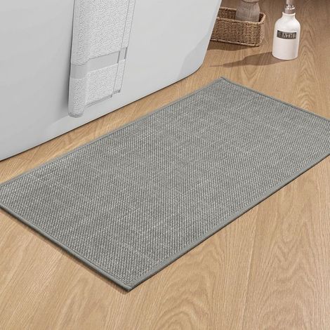 Alfombrilla de baño antideslizante de 50 x 80 cm con base de goma. Alfombrilla de baño antideslizante lavable. Alfombrilla de baño. Alfombrilla de baño. Alfombrilla de baño. Alfombrilla de ducha. Gris (1/5)