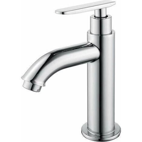 Robinet eau Froide Rond Mitigeur Lavabo Robinet Salle de Bains en Métal Durable Robinetterie Salle de Bains Cartouche Céramique pour Lave Main WC ou, Sous-Sol (1/4)