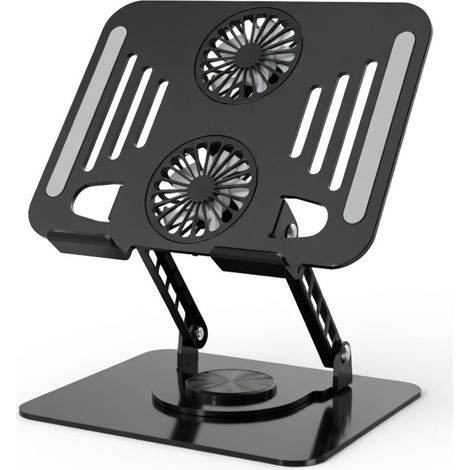 Support ordinateur portable grand format 2 ventilateurs noir (1/5)