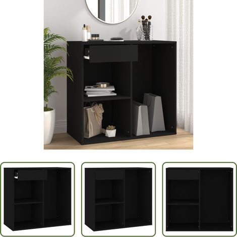 Schminktisch -  Kosmetikschrank Schwarz 80x40x75 cm Holzwerkstoff (1/5)