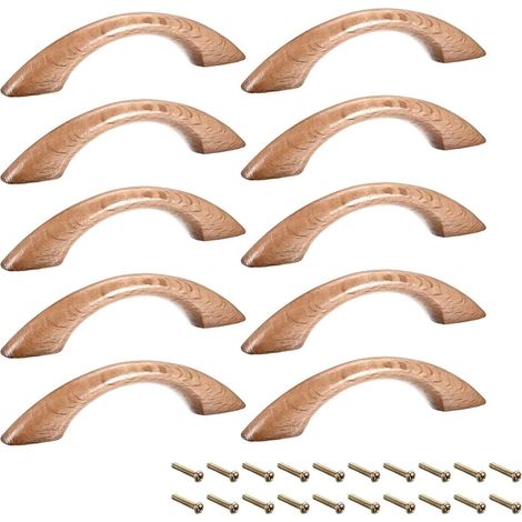 Lot de 10 poignées de porte en bois pour meubles, trou 65mm entraxe 91mm, accessoires de cabinet et armoire