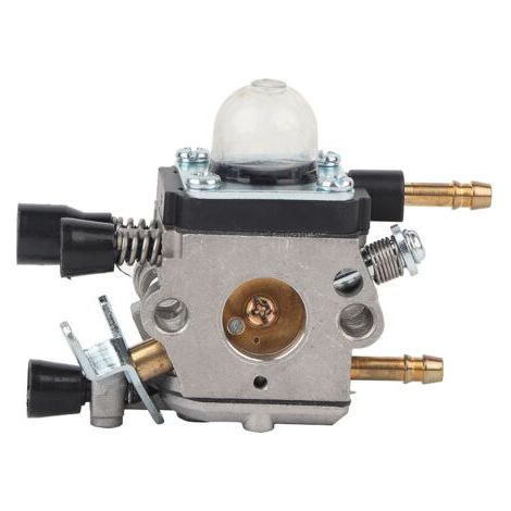 Universal carburetor for BG series blowers, complete set with air filter, spark plug and spare parts, robust metal, including primer pump and gaskets.