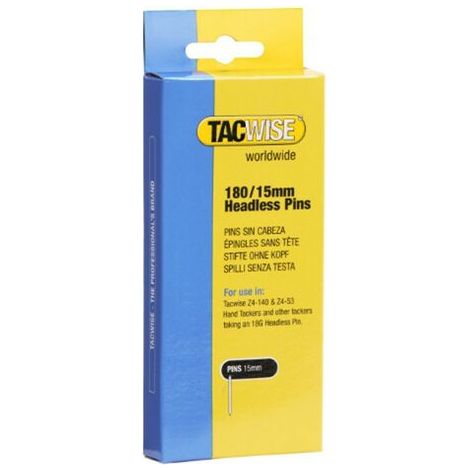 Tacwise 0478 18G 15mm Pin Nails Galvanised 1000 Pack for Z4-140 Z5-53