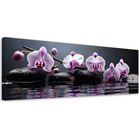 Tableau sur toile Orchidée zen Spa 90x30 (1/5)