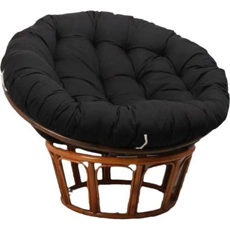 1 Coussin rond noir, moelleux et antidérapant, pour hamac, chaise suspendue, berceau et sol (1/5)