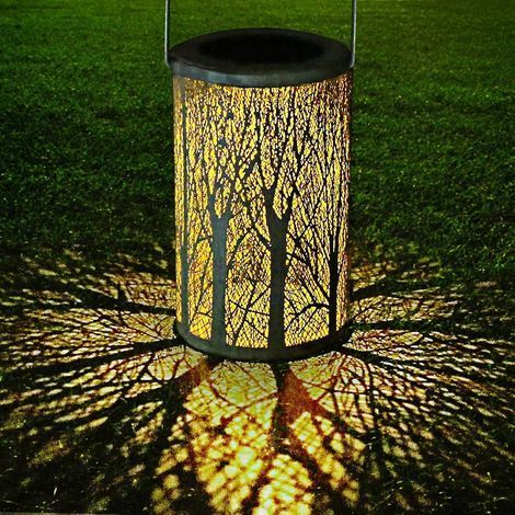 Solar-Gartenlaterne für den Außenbereich, wasserdicht, kabellos und wiederaufladbar – Weiß (1/5)