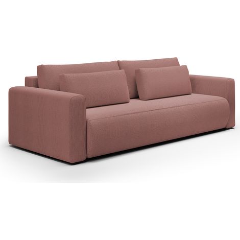 Canapé convertible 3 places coffre Evy Rose (1/5)