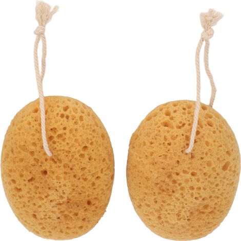 2 éponges exfoliantes douces pour le corps, gommage de bain texture rugueuse, nettoyage peau lisse sous la douche (1/5)
