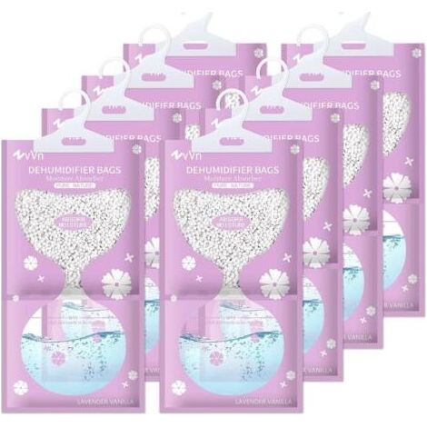 Déshumidificateur - Granulés Chlorure De Calcium 100 G - Pour Armoires Chambres Séjours - Lot De 8 (1/5)