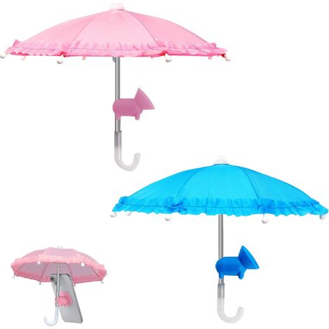 2 Pièces Parapluie Telephone Portable Petit, Parasol Telephone Dentelle, Parasol pour Telephone Portable Réglable Pare Soleil Telephone Portable d'Extérieur, avec Support à Ventouse (1/5)