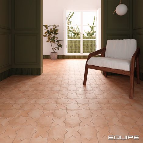 Carrelage grès cérame effet rustique – AL ANDALUS étoile terracotta – Finition mate – Boîte de 0,49 m² pour ambiance conviviale