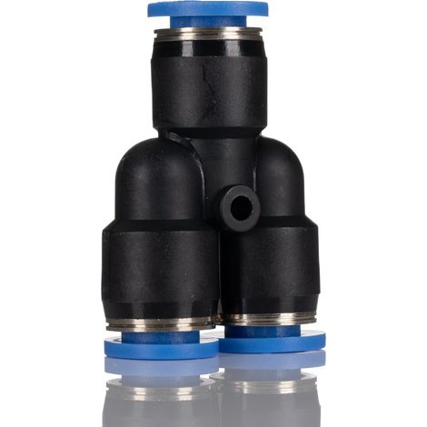 Adaptateur tuyau à tuyau en Y RS PRO vers Enfichable, 8 mm Enfichable, 8 mm ( Prix pour Paquet de 10 ) (1/2)