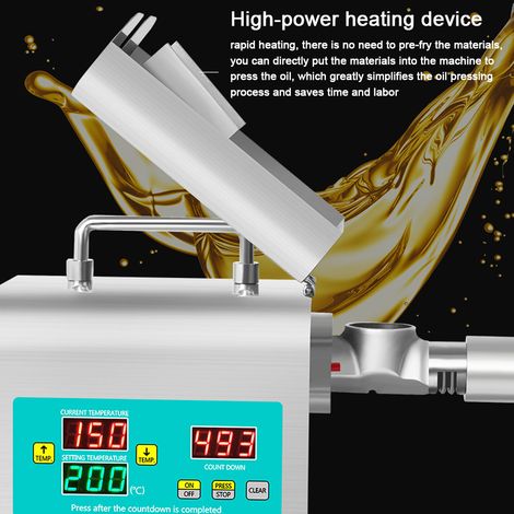 Decdeal RG-312 Intelligent Edelstahlöl Drucker Haushalt Automatische Pressemaschine No-Bry-Material Extraktionsgerät Digitale Anzeige mit temperaturvereinbarer Funktion (1/5)