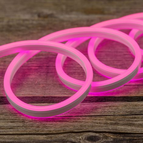 Striscia Led Tubo Effetto Neon IP65 Da Esterno 12V Flessibile e Tagliabile Rosa (1/3)
