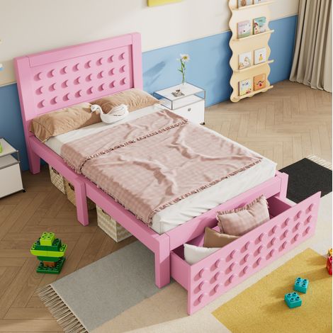 Kinderbett 90x190 cm Mit Holzgestell Und Kreativem Design (1/5)