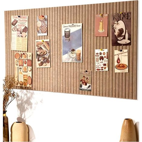 Grand tableau d'affichage décoratif en feutre 122 x 81 cm, 0,9 cm d'épaisseur, pliable, avec ruban adhésif, tableau visuel pour école, maison, cuisine, bureau - Camel foncé (1/5)