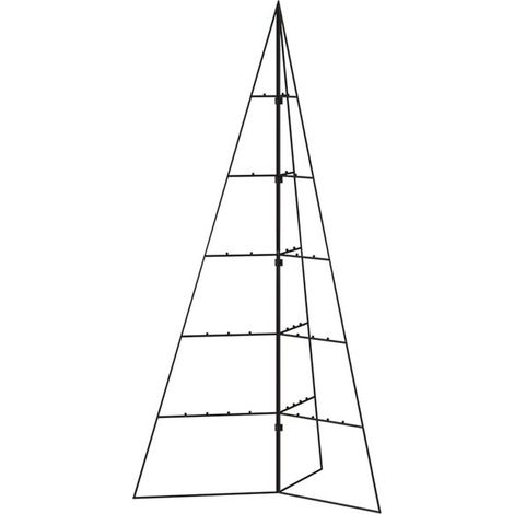 Ornement de sapin de Noël en métal noir, 100 cm (1/5)
