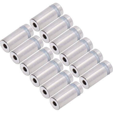 Lot de 12 vis à distance acier inoxydable pour fixation murale panneau publicitaire photo acrylique 12x12x25mm 1/2x1/2x1pouce avec chevilles (1/5)