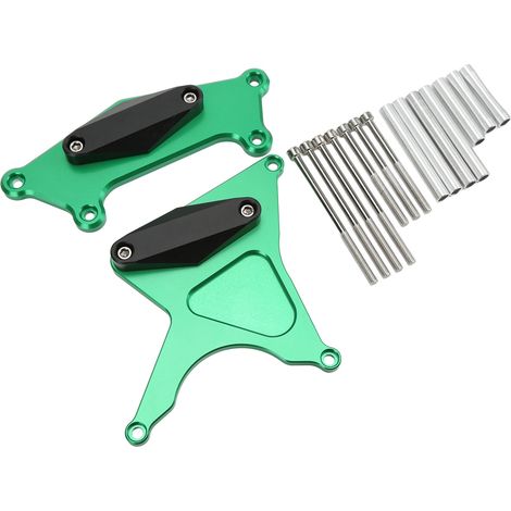 2x Moto Protection Carter Embrayage CNC Alliage Aluminium Kit Anti-Chute Moteur Remplacement Compatible Versys Kle650 2006-2020 Vert (1/5)