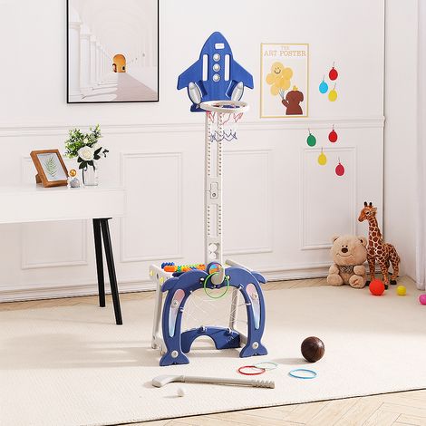 Blue Basketball Golf Ring Toss Activity Centre for Toddlers (1/5)