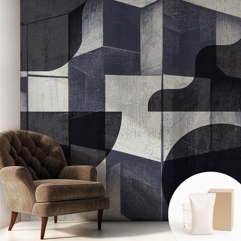Papier peint intissé décoratif pour salon chambre et cuisine Facile à poser avec colle Symétrie géométrique 250x250 cm (1/5)