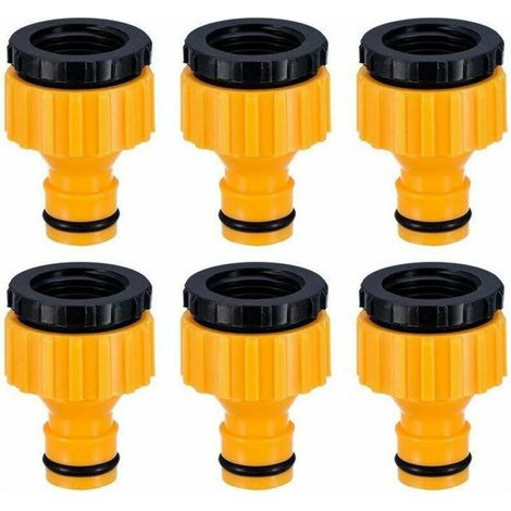 Raccord Rapide Tuyau - 6 Pièces Raccords Rapides Plastique 1/2 Pouces et 3/4 Pouces BSP - Pour Robinet Extérieur - Lot de 6 (1/5)