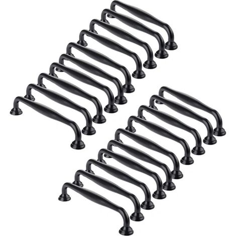 20 schwarze Schrankgriffe, 96 mm Lochabstand für Küche & Schubladen (1/4)