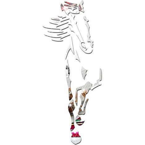 Sticker Mural Acrylique Miroir Créatif Cheval Décoration Murale Design (1/5)