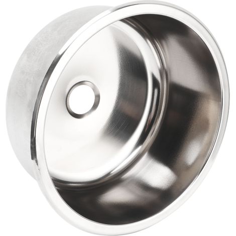 Évier de camping-car 304 inoxydable rond, 295x130mm, grande capacité résistant à la rouille pour yacht et motorhome (1/5)