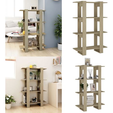 Bibliothèque/Séparateur de pièce Chêne Sonoma 80x30x123,5 cm - Bibliothèque - Meuble Rangement - Étagère - Séparateur De Pièce - Bibliothèque Moderne - Home & Living (1/5)
