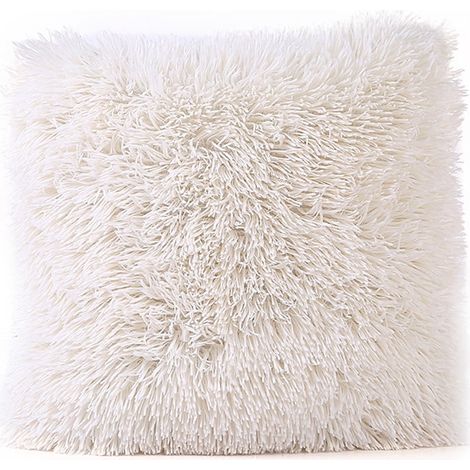 Housse De Coussin Carrée - 43 X 43 Cm - Matière Velours - Couleur Beige - Pour Canapé Fauteuil Intérieur (1/2)