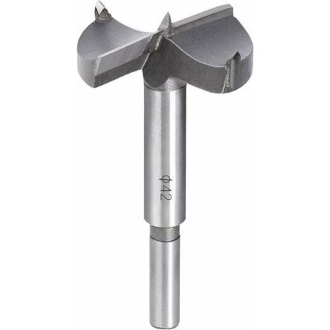 Mèches Bois,42MM Fraise Bois Carbure,L'installation de Portes Sphériques Bois,Tiroirs,Contreplaqué,Vous aide Rapidement pour Faire des Trous Propres à Fond Plat Dans le Bois (1/4)