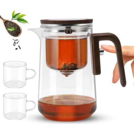 800ml Magic Glass Teapot Set,  Divided Teapot with Tea Cups,  Teapots with Water Fill and Filter,  Magic Glass Press Teapots (1/5)