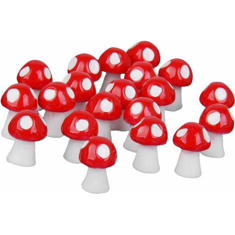 20 pièces mignonnes minuscules champignons mini figurines en miniature jardin champignons ornements modèle jardin miniature plante statue paysage bricolage bonsai artisanat pour la décoration de la ma (1/5)