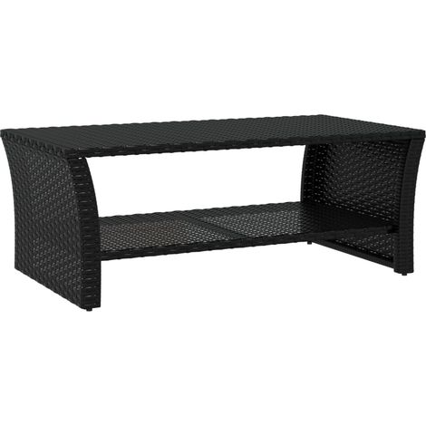 Maison Exclusive - Couchtisch Schwarz 100x50x40 cm Poly Rattan