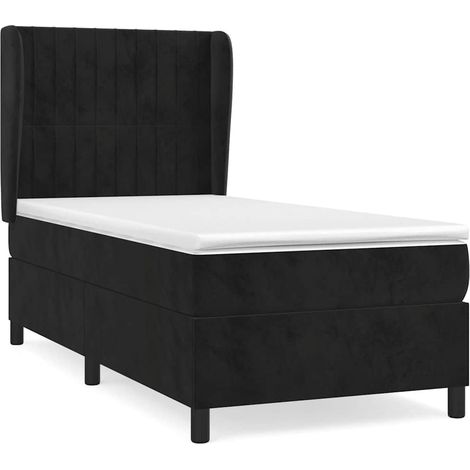 Maison Exclusive - Cama box spring con colchón terciopelo negro 1 (1/5)