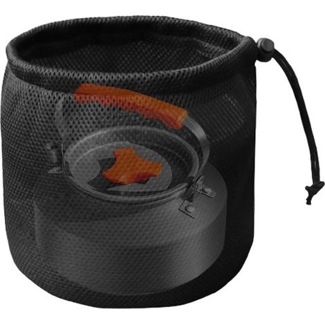 Organizer per mollette da bucato - Borsa con clip - Attività all'aperto - Materiale in rete elastica - 14x16 cm - Nero (1/5)