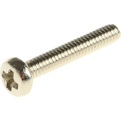 Vis à métaux RS PRO M2 à tête Cylindrique Cruciforme en Laiton, 12mm ( Prix pour Sachet de 100 )