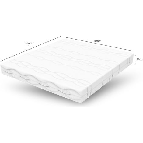 Matelas ressorts ensachés 180x200 cm, fermeté H3, 7 zones ergonomiques, hauteur 20 cm, certifié Öko-Tex, fabrication Chine