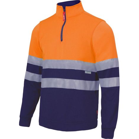 Sudadera bicolor alta visibilidad en punto afelpado VELILLA Serie 305701