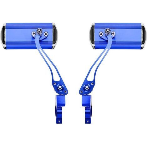 Rétroviseurs de guidon de vélo de montagne (bleu), moto, conversion de vélo, miroirs en aluminium, réflecteurs de sécurité (1/4)
