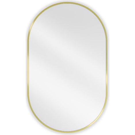 Mexen Loft miroir de salle de bains oval 90 x 55 cm, cadre doré - 9851-090-055-000-50 (1/5)